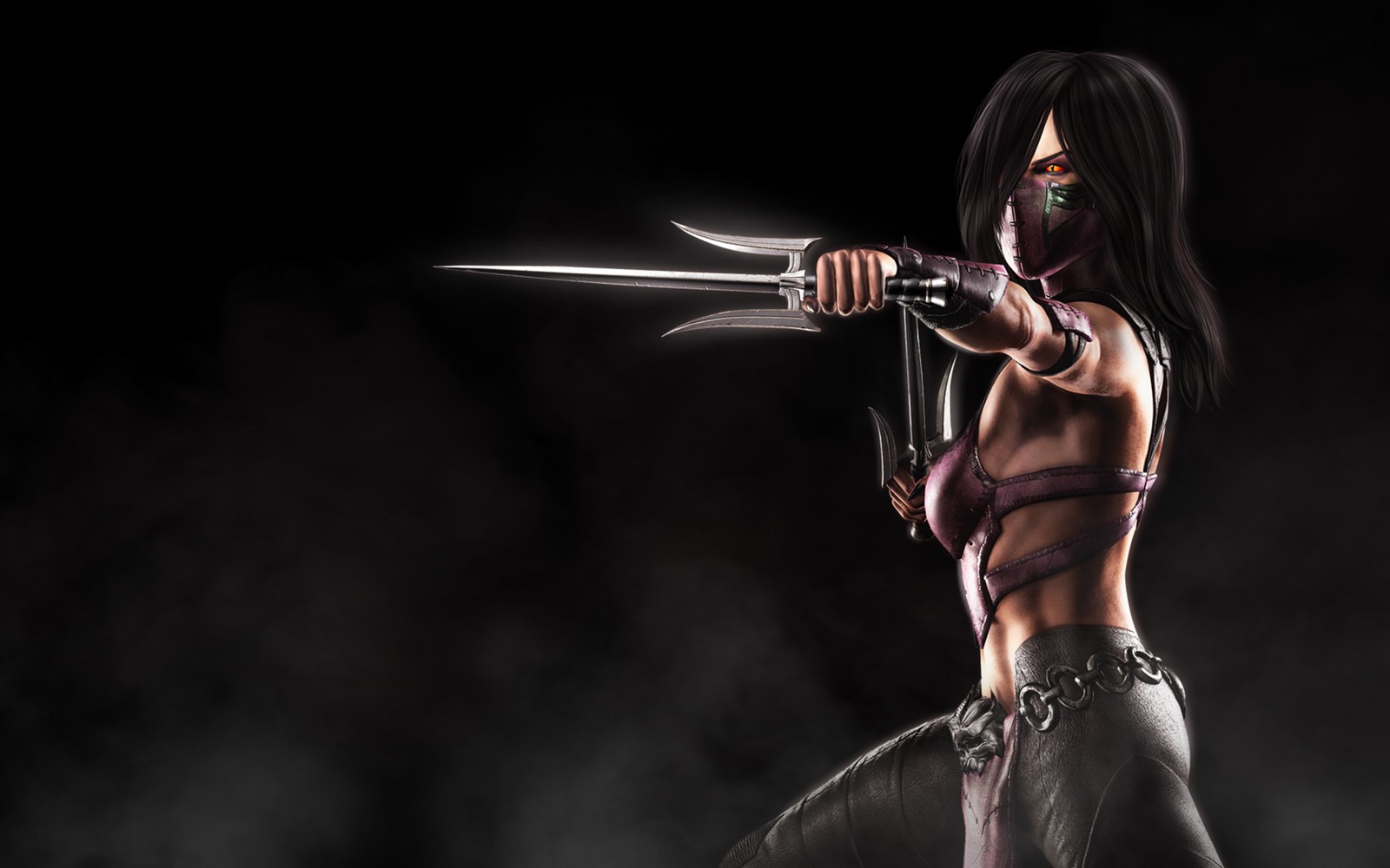 mortal kombat x, kitana, muscle, darkness, sword wallpaper