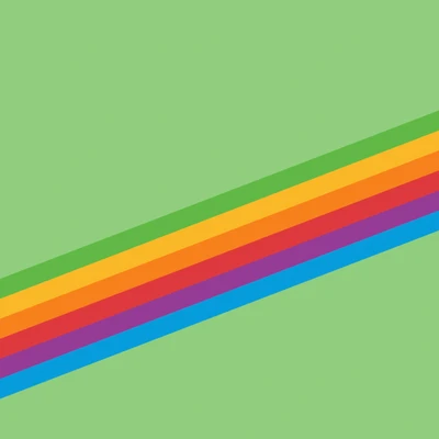 Vibrant Rainbow Stripes on a Green Background