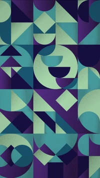 Symmetrical Abstract Design in Azure and Violet Tones