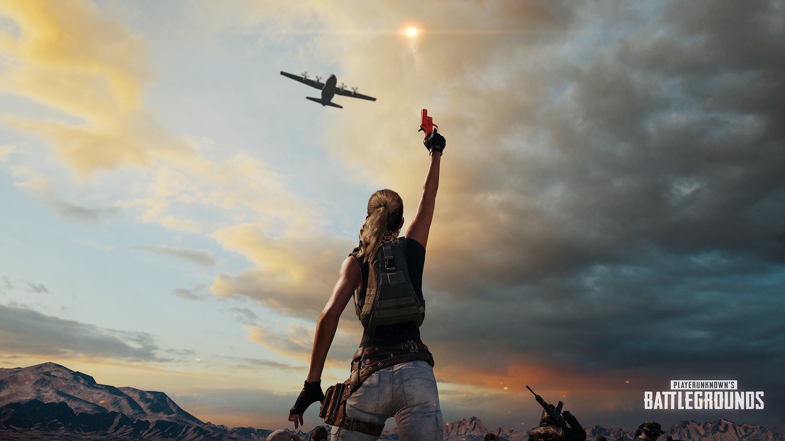 Lade notsignalpistole, playerunknowns battlegrounds, videospiel Hintergrund herunter