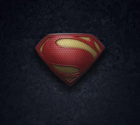 Emblema estilizado de Superman sobre fondo oscuro