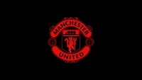 manchester united, logotipo, fondo negro, oscuro negro, deportes