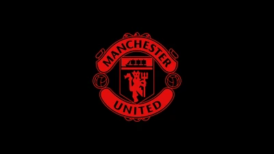 манчестер юнайтед, manchester united, логотип, черный фон, черный темный