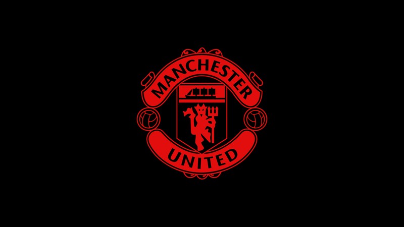 Обои манчестер юнайтед hd wallpaper cave (манчестер юнайтед, manchester united, логотип, черный фон, черный темный)