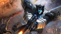 Illustration dynamique de Jazz des Transformers en action avec des armes futuristes