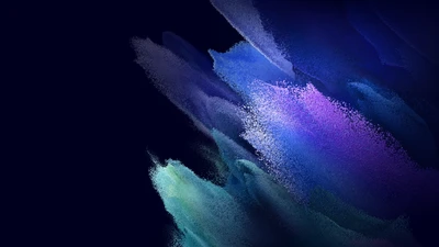 Ondas abstratas multicoloridas em modo escuro para Samsung Galaxy Book Pro papel de parede 4K