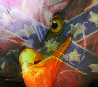 eagle, flag, saguaro