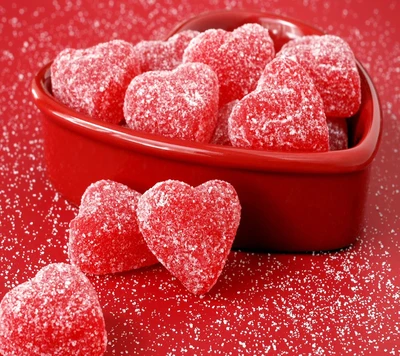 dulces, corazones, amor, azúcar, día de san valentín