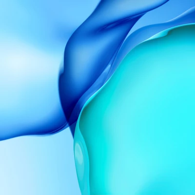 Olas y gradientes azules abstractos que representan la tecnología móvil moderna, ideales para el fondo de pantalla de un smartphone insignia.