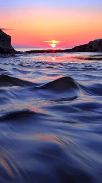 beach, sunset wallpaper