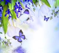 art, beautiful, butterflies, floral, flowers wallpaper