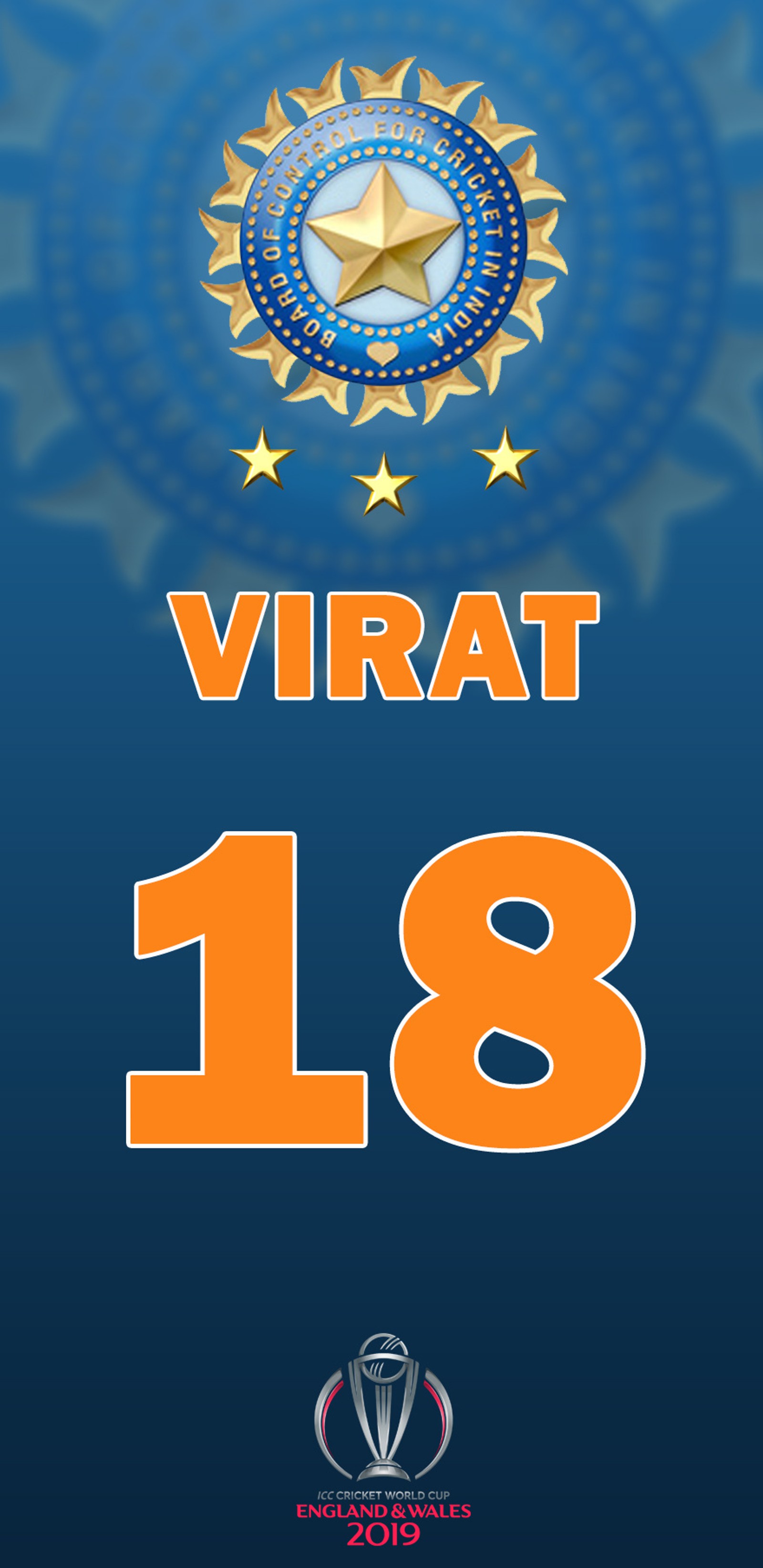 A close up of a poster with a star on it (18, bcci, cricket, kohli, virat)