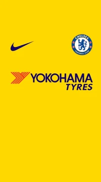 Chelsea 2018-2019 Away Jersey - Yellow with Nike and Yokohama Branding