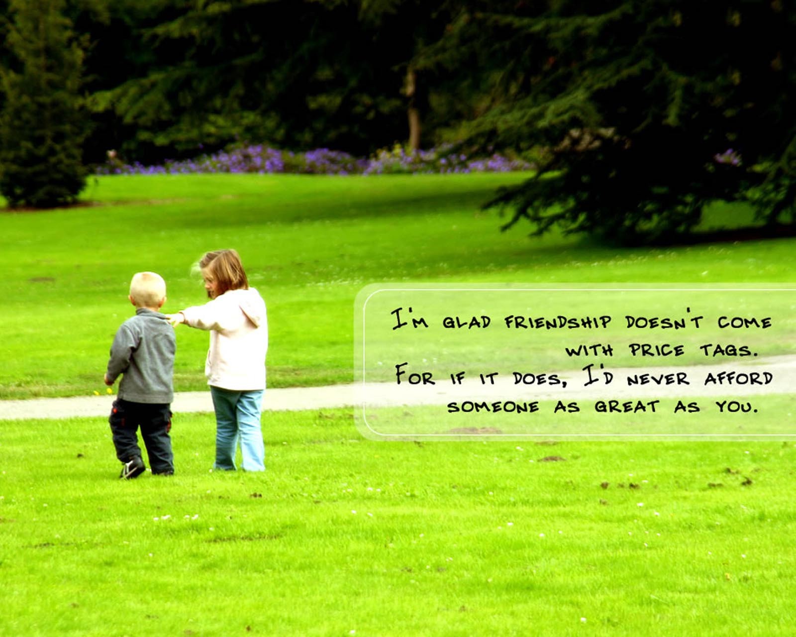 There are two children that are standing in the grass (2012, amazing, best, friends, friendship)