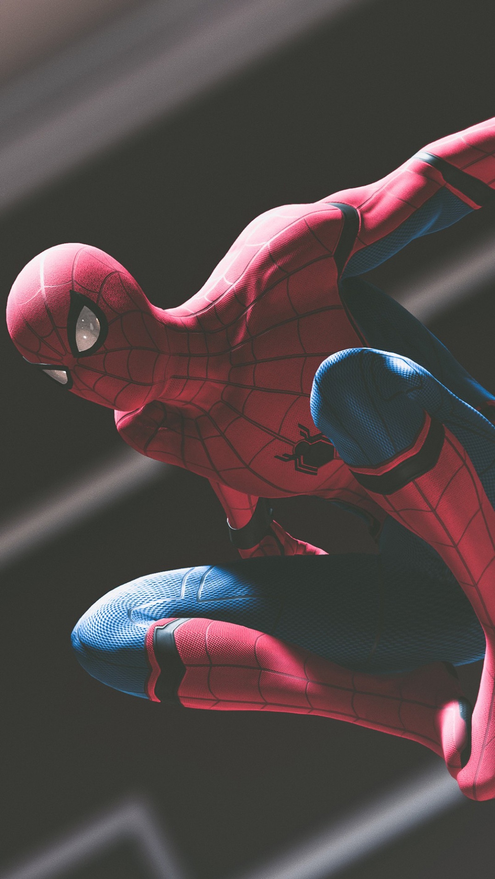 Homem-aranha em um terno voando pelo ar (spider man, marvel, stan lee, filmes)