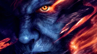 Beast from X-Men: Dark Phoenix with Fiery Elements