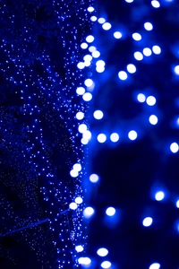 Enchanting Blue Bokeh: A Dazzling Display of Christmas Lights