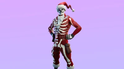 Yule Trooper: Fantasia de esqueleto temática de férias do Fortnite Battle Royale