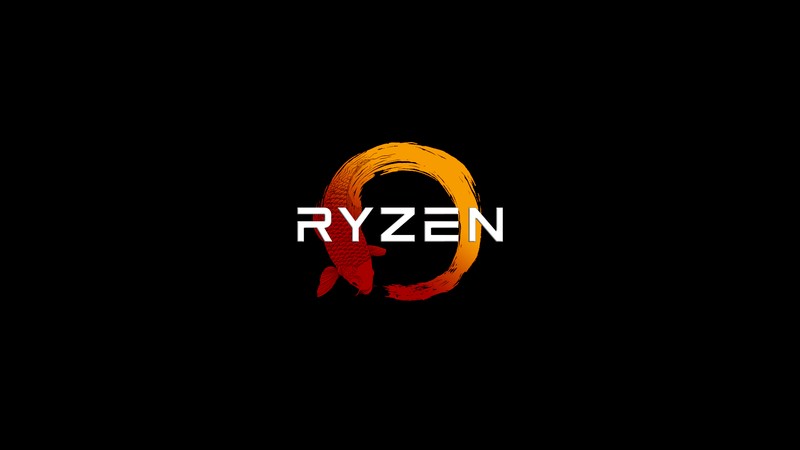 Логотип amd ryzen на черном фоне (цифровое искусство, ryzen, логотип, кой, koi)