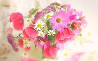 flower bouquet, floral design, cut flowers, petal, pink wallpaper