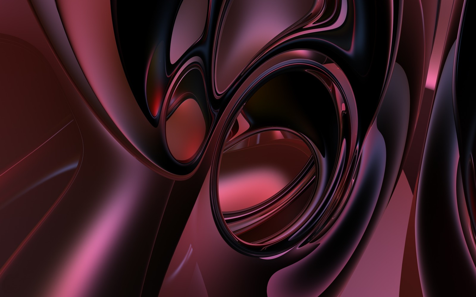 A close up of a red and black abstract background with a curved design (fractal art, graphics, purple, red, magenta)