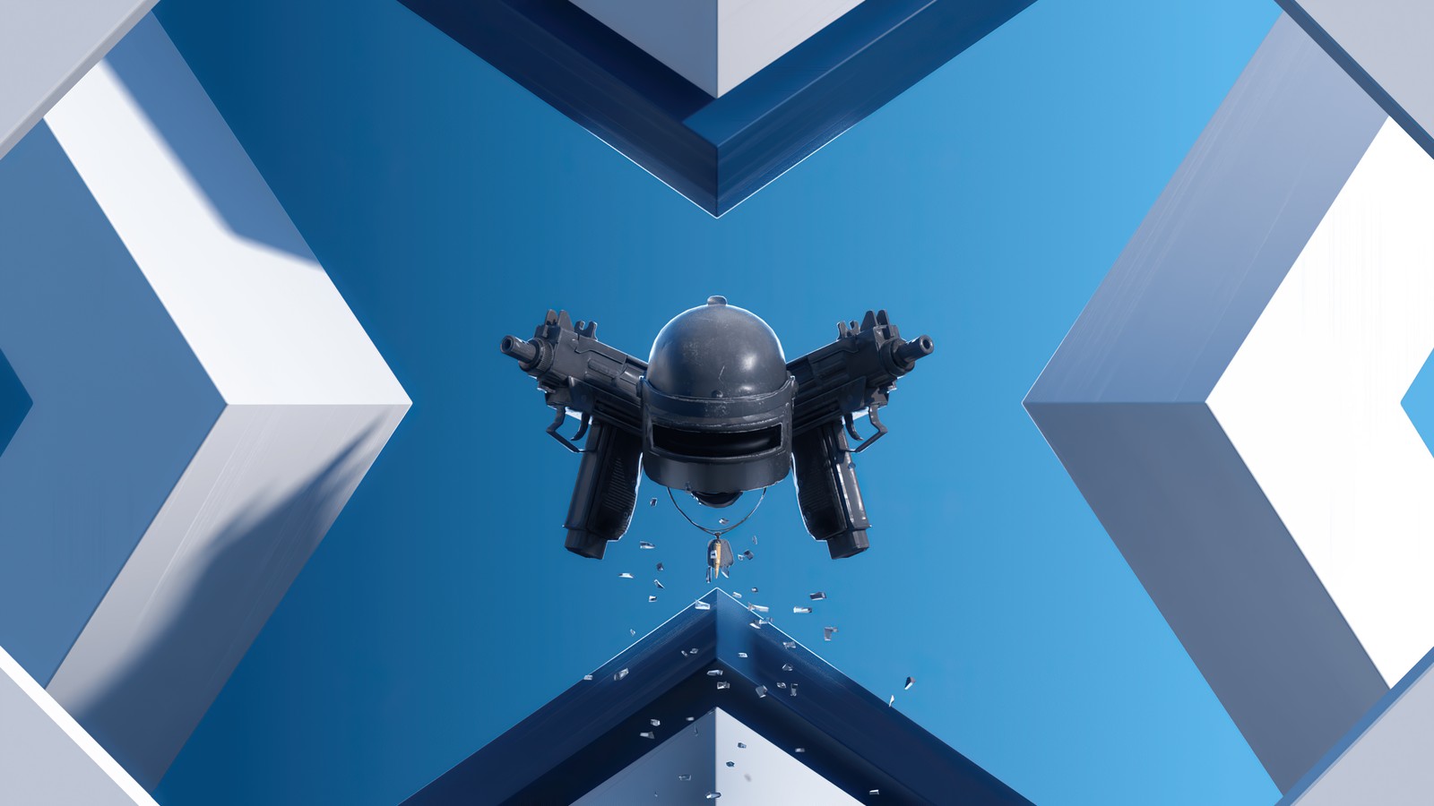 There is a robot that is flying through the air (pubg helmet, playerunknowns battlegrounds, level 3 helmet, games, 4k wallpaper)