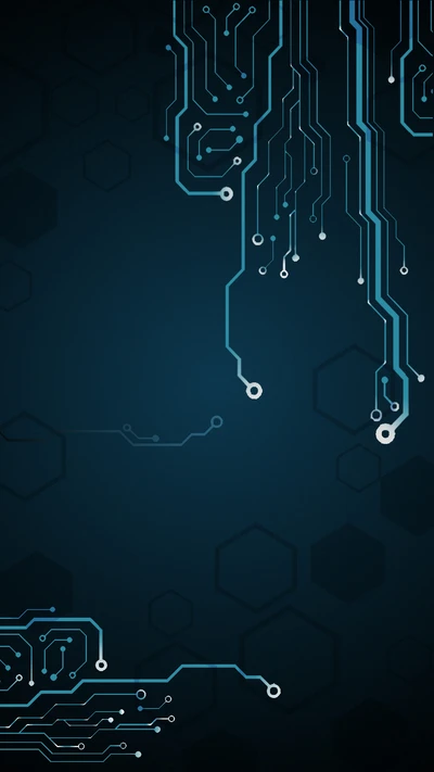 Abstract Blue Circuit Matrix Technology Background