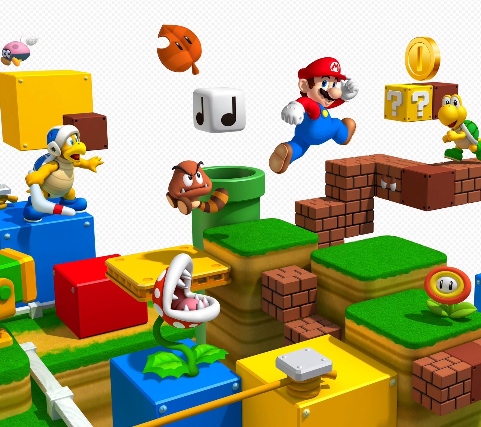 Um close de um jogo nintendo wii com mario e outros personagens (3ds, mario, super mario)