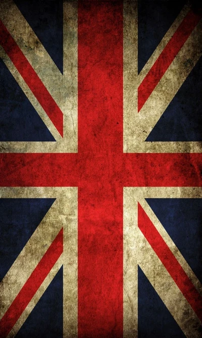 Vintage Union Jack Flagge mit abgenutzter Textur