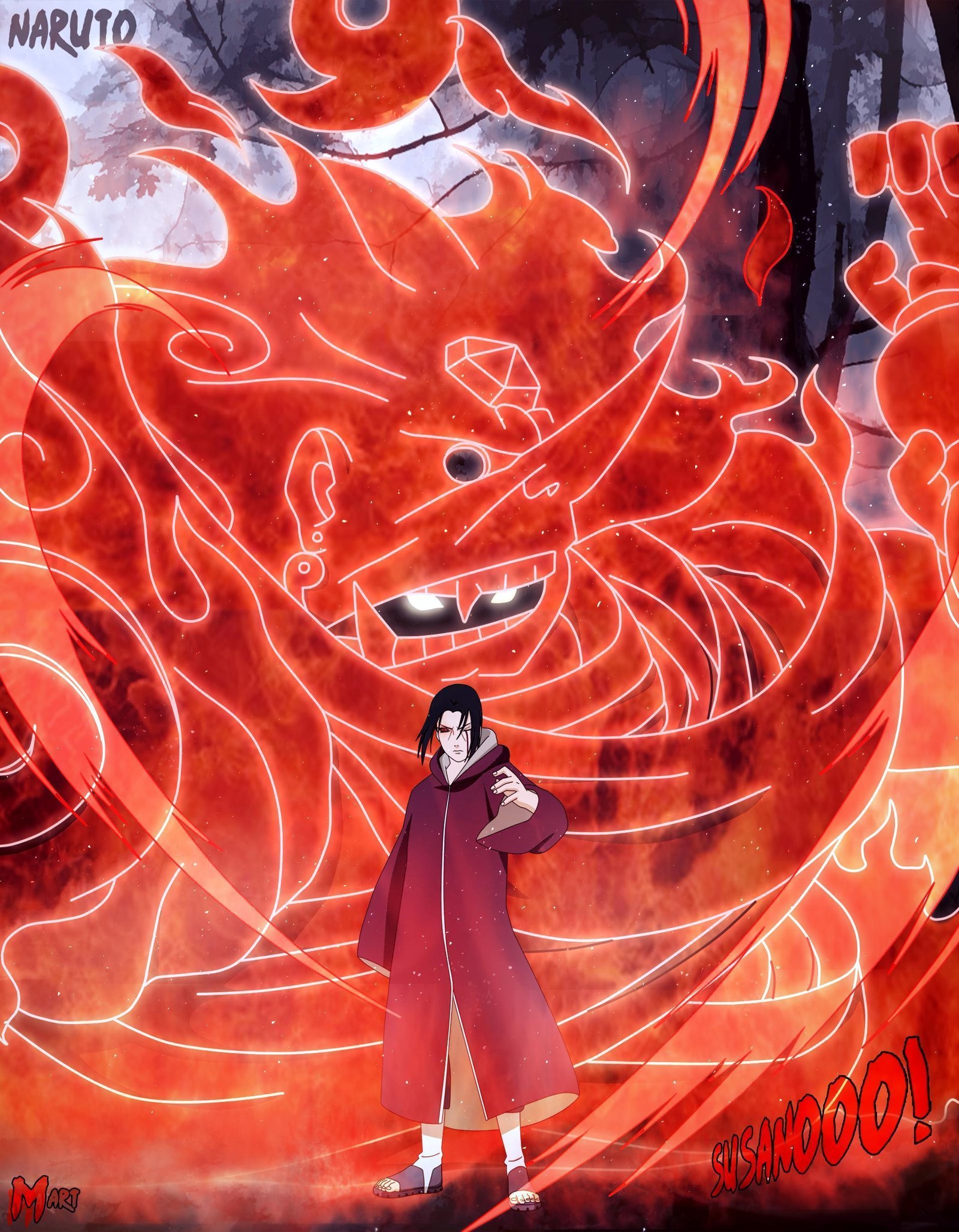 Descargar fondo de pantalla anime, itachi, konoha, manga, naruto