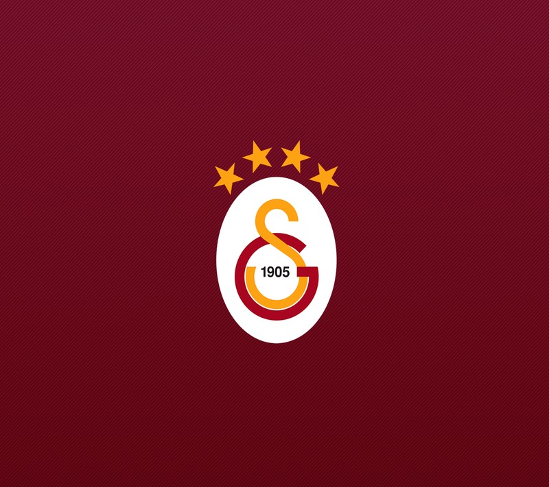 Красный и желтый логотип со звездами на нем (cimbom, galatasaray)