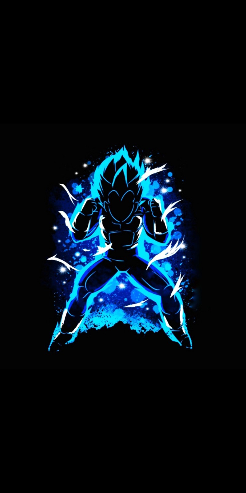 Крупный план человека с синим светом на черном фоне (dbz, сайян, saiyan, вегета, vegeta)