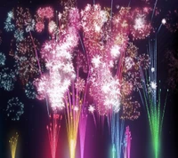 Celebração vibrante de fogos de artifício dando boas-vindas a 2014