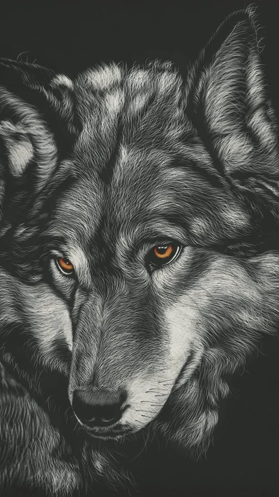 pintura, lobo