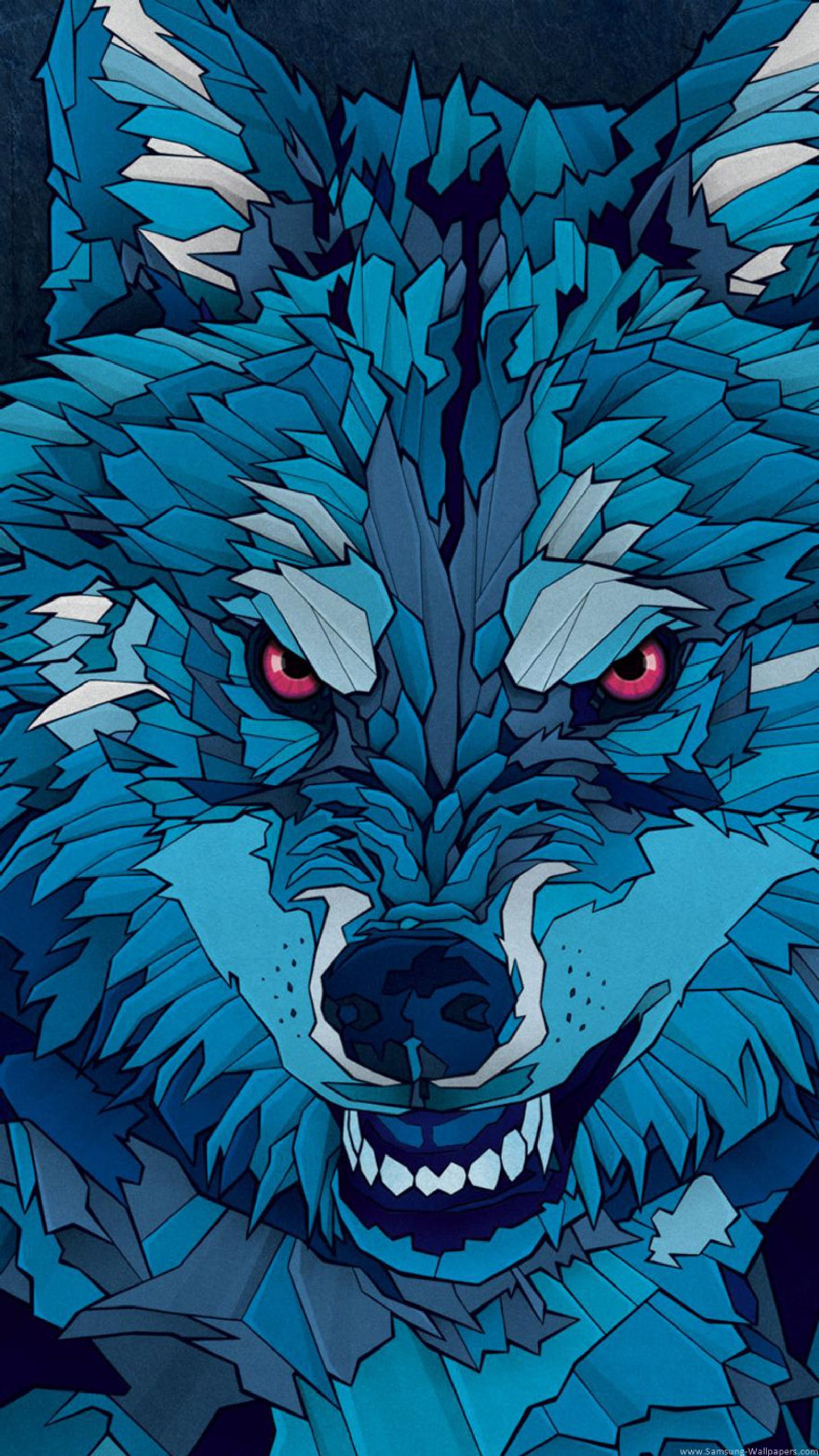 Eine nahaufnahme eines blauen und weißen wolfs mit roten augen. (blau, lobo, hintergrundbild, der wolf)