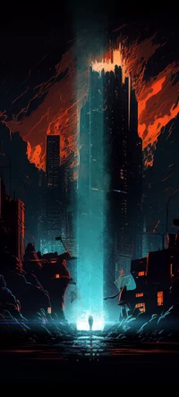 skyscraper, visual arts, graphic design, building, atmosphere wallpaper