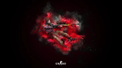 Dynamischer AWP-Sniper in Aktion - CSGO Kunstwerk