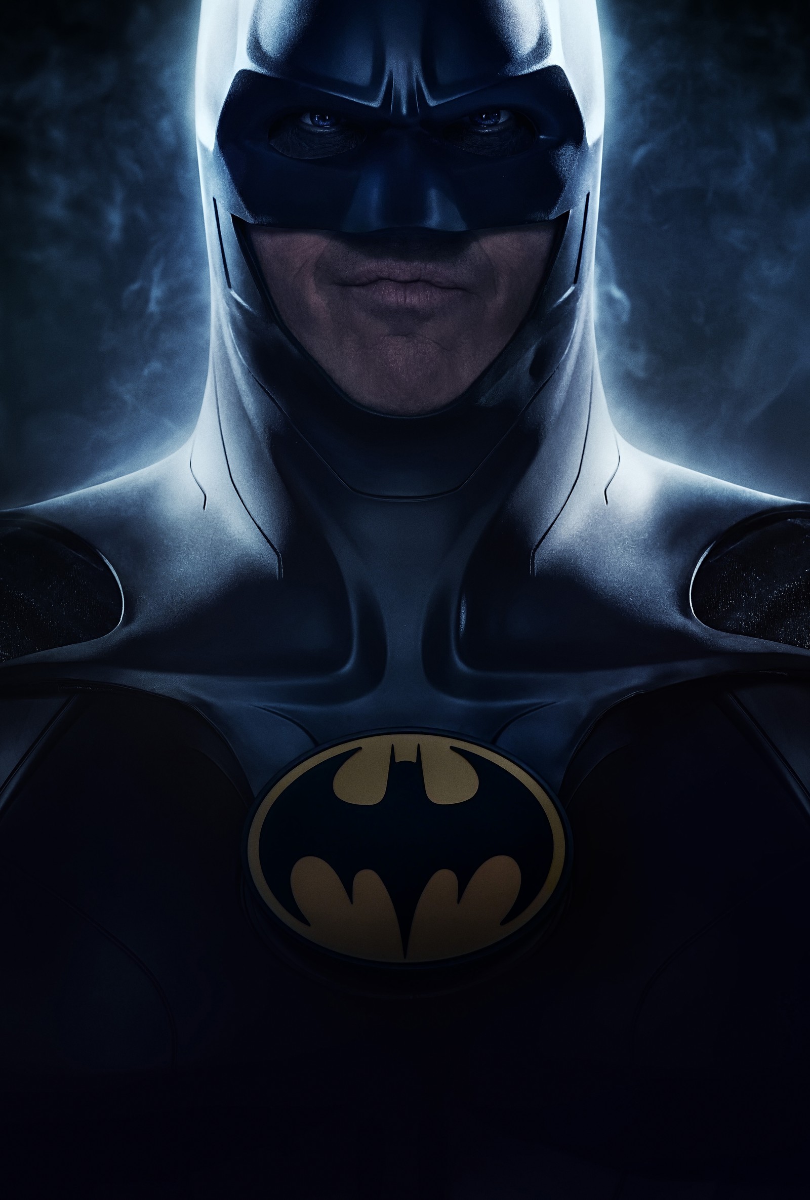 Бэтмен в черном костюме с желтым плащом (michael keaton as batman, флэш, the flash, фильмы 2023, dc comics)