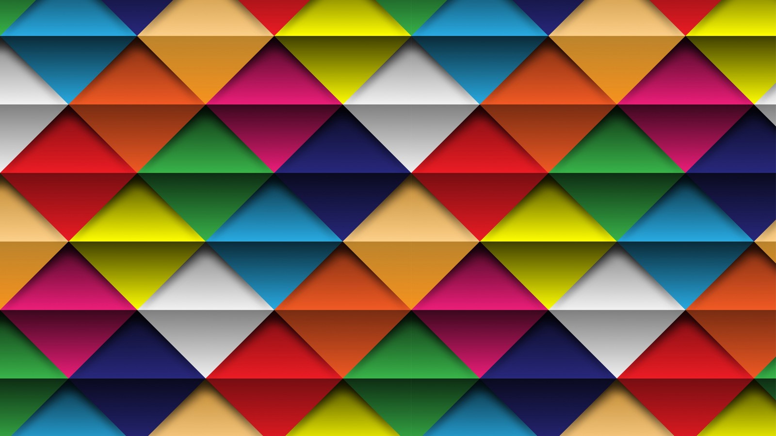 A colorful geometric pattern with many different colors (pattern, colorfulness, orange, triangle, line)