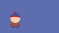 Papel de parede minimalista de Stan Marsh em fundo azul