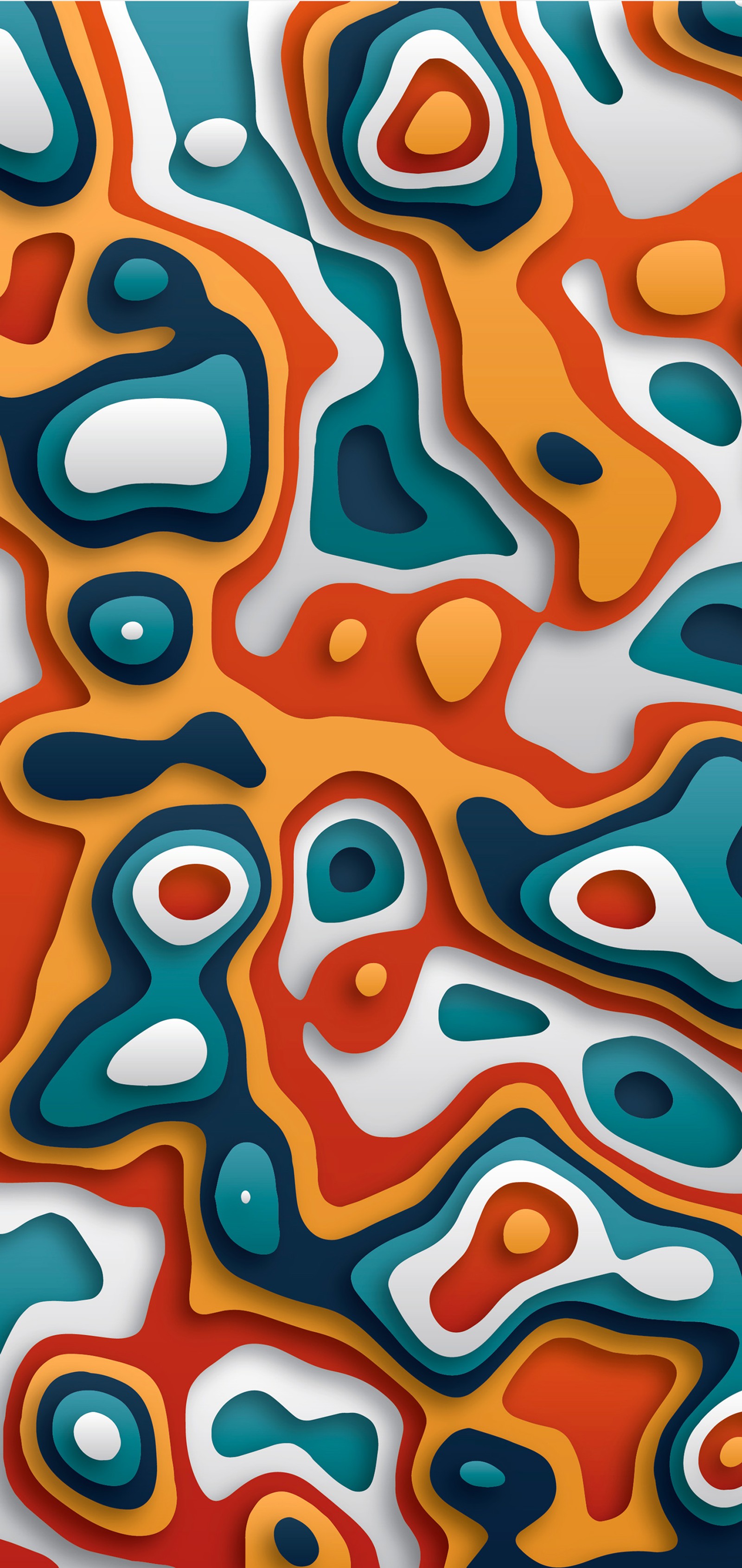 Arrière-plan abstrait en 3d avec des formes colorées (ios, pommes, textile, orange, aqua)