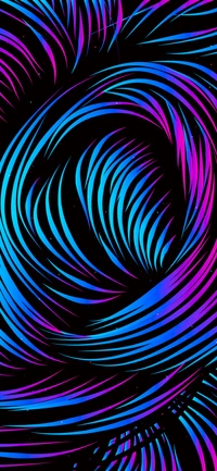 Electric Blue and Magenta Abstract Pattern on Black