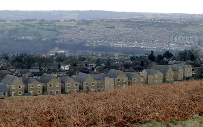 landscape, rural area, hill, residential area, village