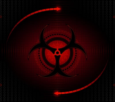 biohazard, design, logo, radioaktiv, rot