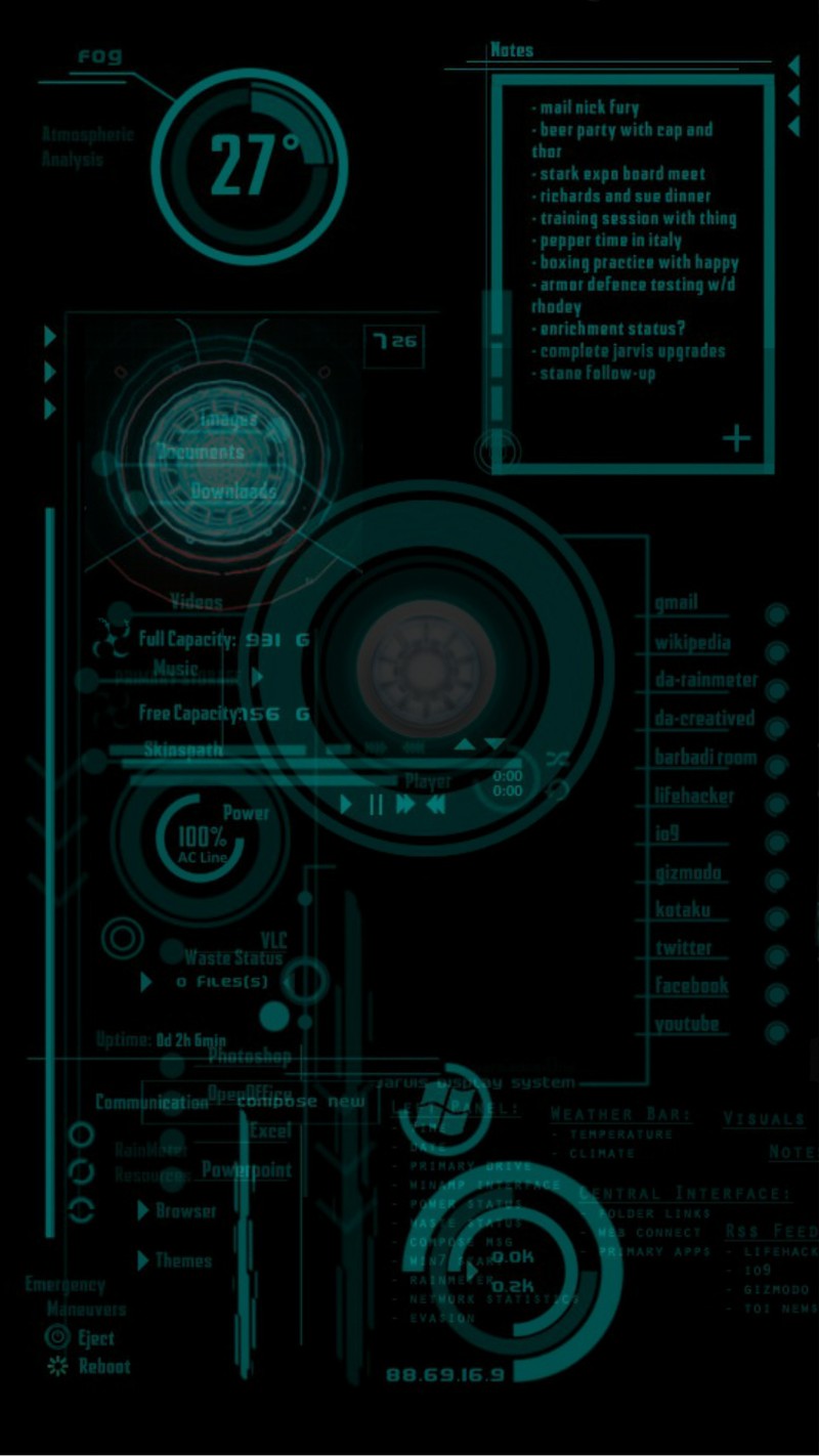 Крупный план футуристического интерфейса с часами и множеством информации (ironman, костюм)