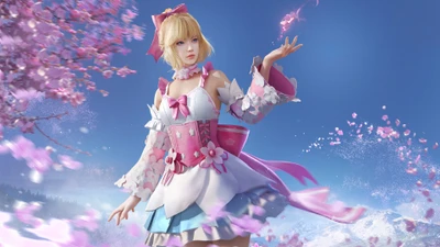 Snow Sakura Outfit for PUBG Mobile: A Stunning Gamer Skin