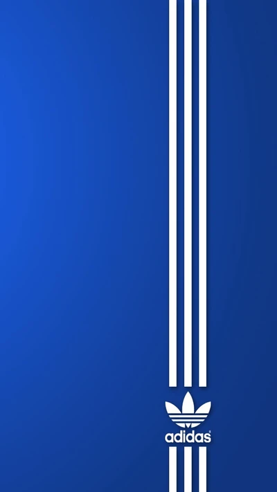 Adidas Brand Logo on Blue Background with Iconic Three Stripes