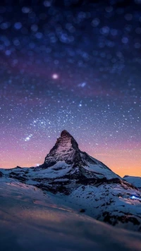 mountain, nature, night, sky