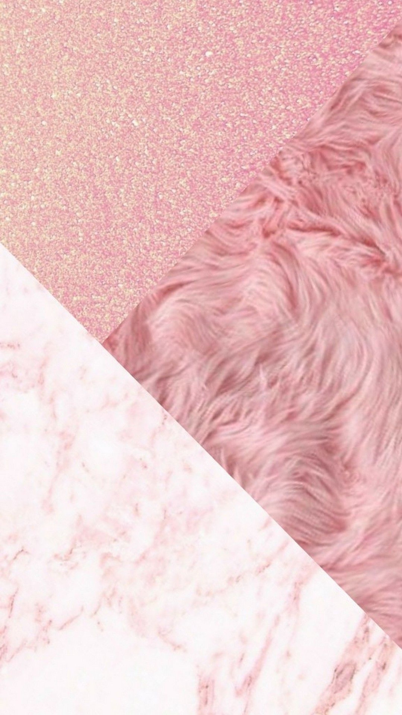 Una alfombra de piel rosa con un fondo blanco y rosa (lindo, diseño, brillo, oro, mármol)