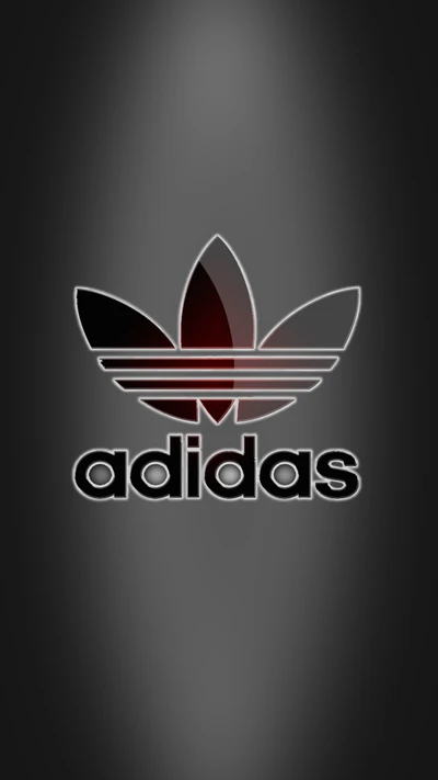 Logo de Adidas con un diseño moderno en negro y rojo